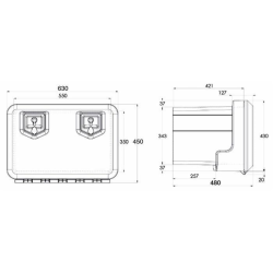 CASSETTA PORTA ATTREZZI IN PLASTICA 630x450x480MM