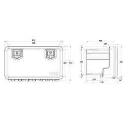 CASSETTA PORTA ATTREZZI IN PLASTICA 860x500x47MM