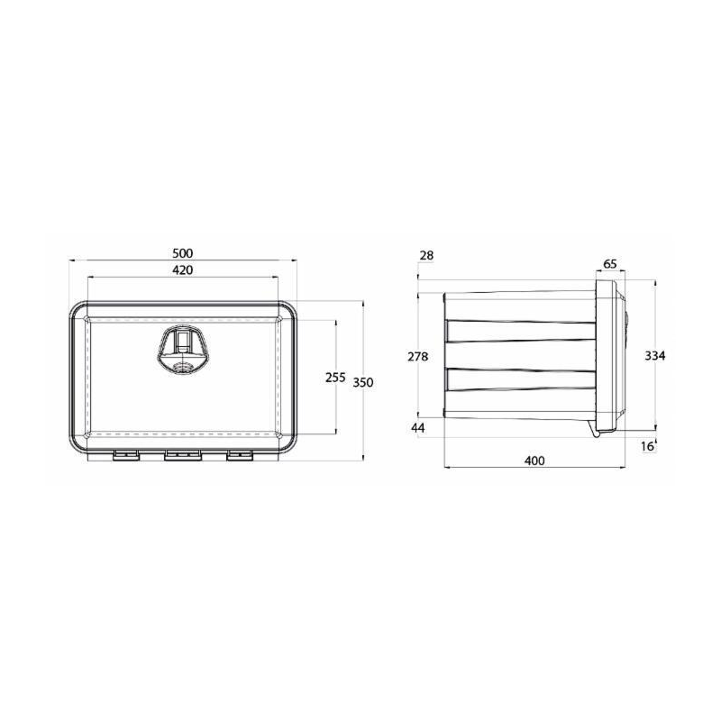 CASSETTA PORTA ATTREZZI IN PLASTICA 500X350X400