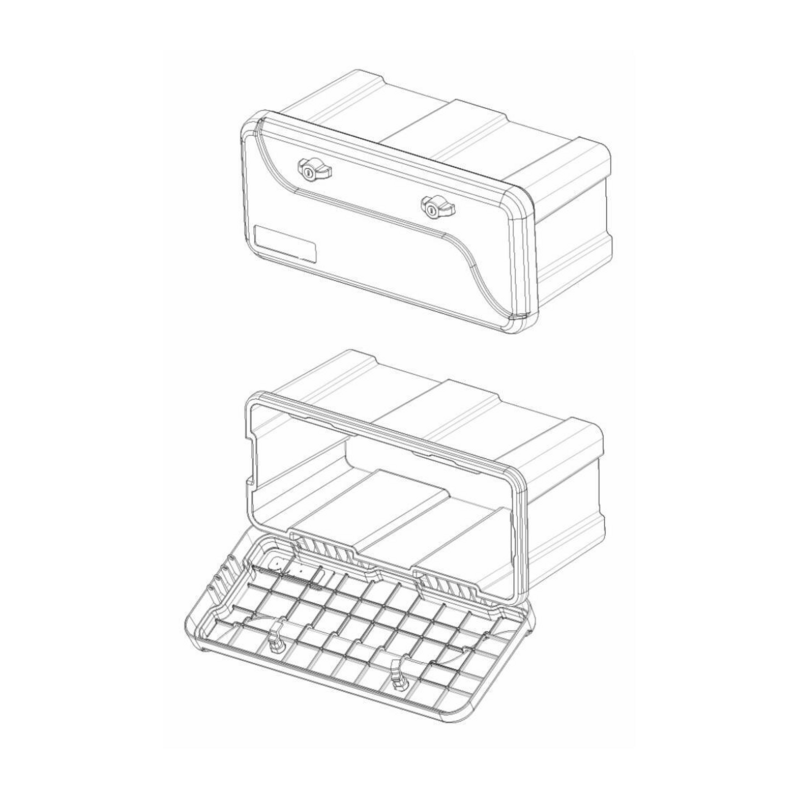 CASSETTA PORTA ATTREZZI IN PLASTICA 500x250x294