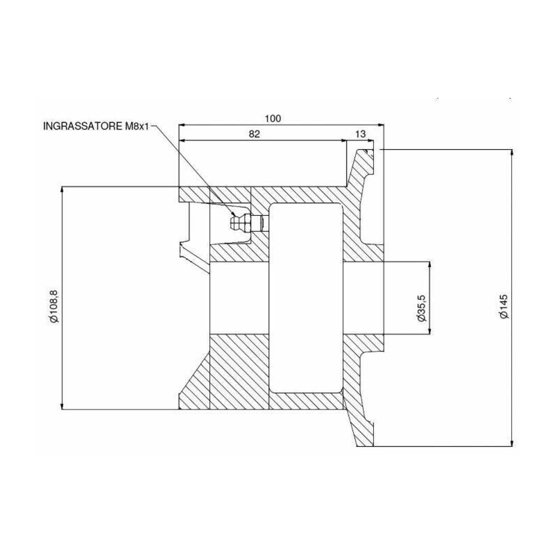RULLO TENDICATENA IN GHISA, Ø INTERNO 35,5MM
