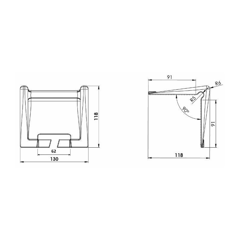 ANGOLARE PER FASCE DI ACORAGGIO, LARGHEZZA MAX 60MM