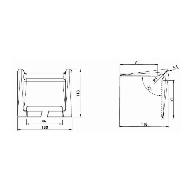 ANGOLARE PER FASCE DI ACORAGGIO, LARGHEZZA MAX 85MM