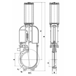 SARACINESCA A LAMA CON CILINDRO DOPPIO EFFETTO PNEUMATICO Ø 10"