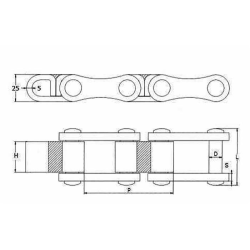 CATENA A PIASTRA PASSO 80, LUNGHEZZA 9,05MT