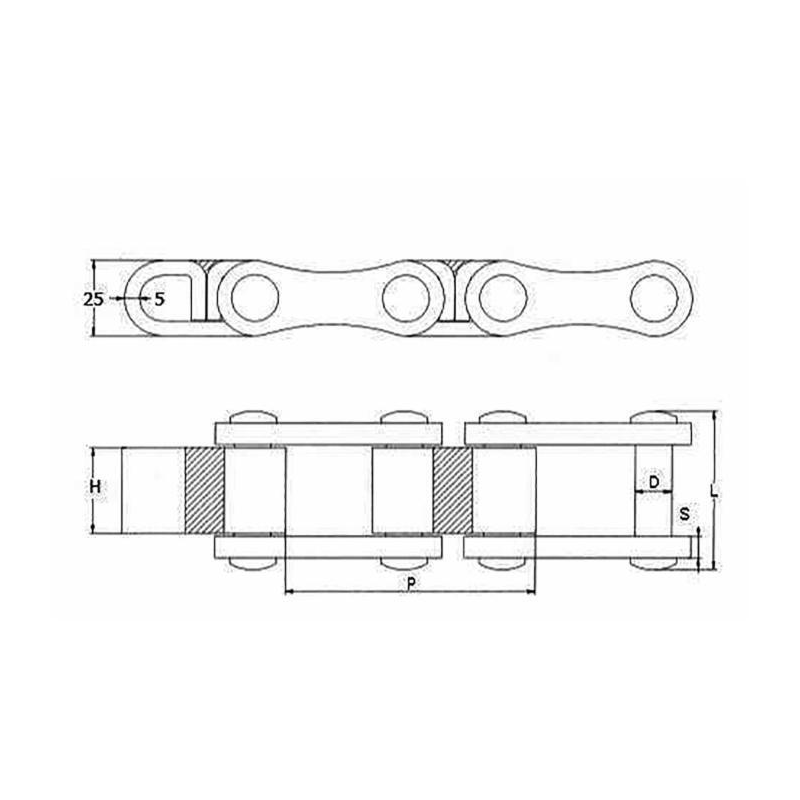 CATENA A PIASTRA PASSO 80, LUNGHEZZA 9,05MT