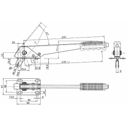 LEVA FRENO LUNGA ZINCATA, CON FORCELLA