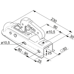 TESTINA TRAINO A SFERA ATTACCO QUADRO Ø 50MM