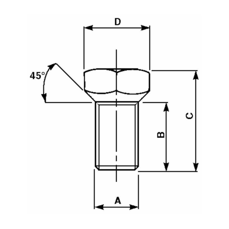 COLONNETTA SERRAGGIO RUOTE FILETTO M12 X 1,5