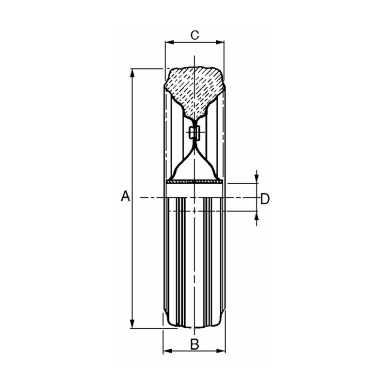 RUOTA 173X44 BOCCOLA Ø21 NYLON