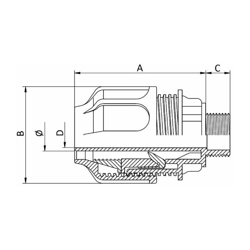 RACC. M.1"1/2 XTUB. SPIRAL Ø40