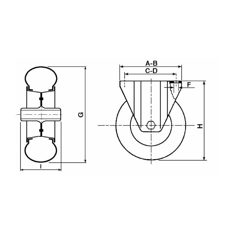 RUOTA PNEUMATICA Ø 260MM SUPPORTO FISSO