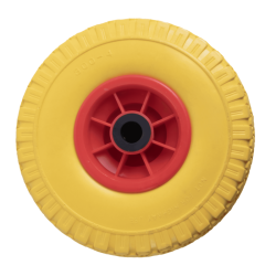 RUOTA IN POLIURETANO GIALLO CON CUSCINETTO