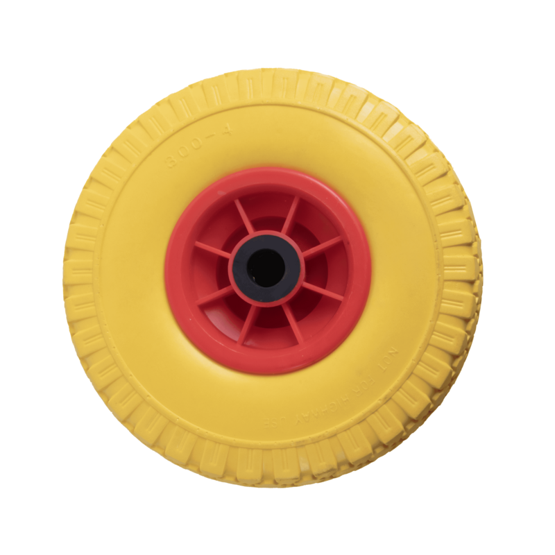 RUOTA IN POLIURETANO GIALLO CON CUSCINETTO