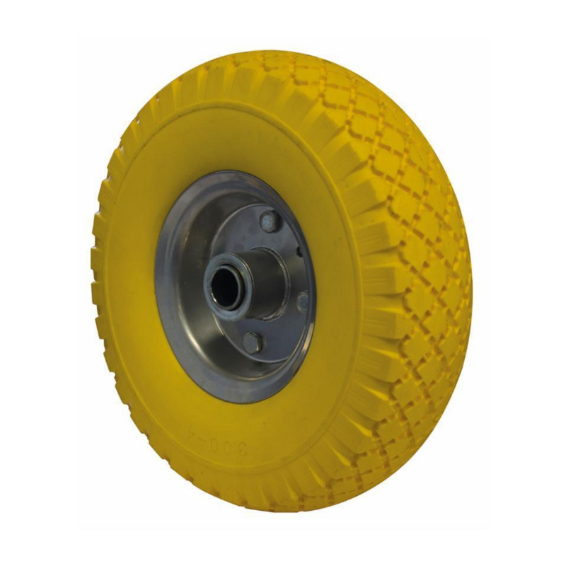 RUOTA IN POLIURETANO CON CERCHIO IN LAMIERA E CUSCINETTO