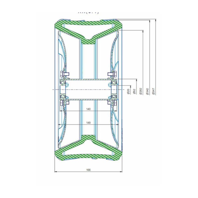 RUOTA COMPLETA DI CERCHIO FARMFLEX 370X165MM