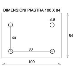 RUOTA NYLON Ø 100MM CON SUPPORTO FISSO