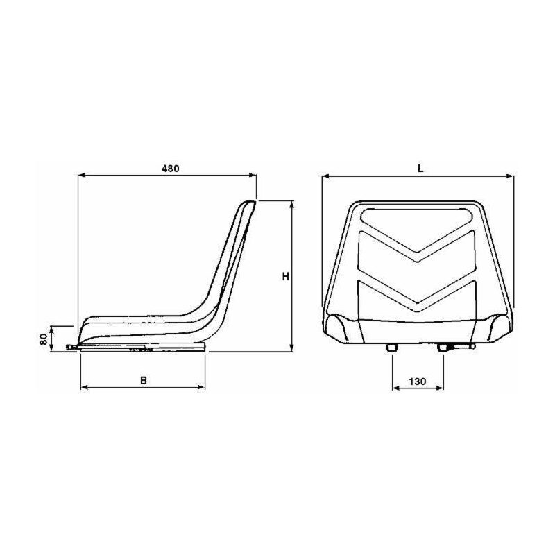 SEDILE AUTOPELLANTE CON GUIDE LARGHEZZA 485 MM