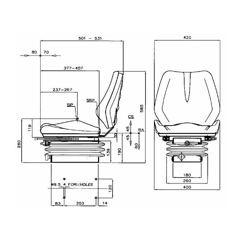 SEDILE SMALL SKY NERO MECCANICO
