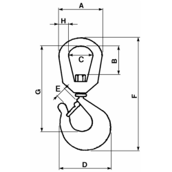 GANCIO GIREVOLE C/SICURA 1000KG