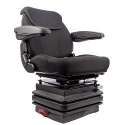 SEDILE ACTIVO PLUS CON MOLLEGGIO PNEUMATICO E PIASTRA GIREVOLE IN TESSUTO NERO