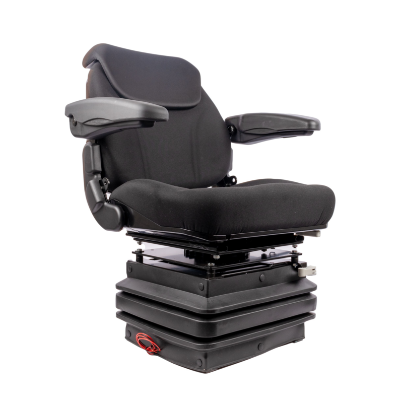 SEDILE ACTIVO PLUS CON MOLLEGGIO PNEUMATICO E PIASTRA GIREVOLE IN TESSUTO NERO