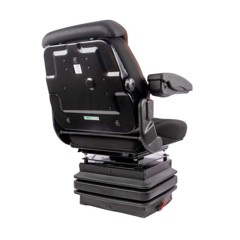 SEDILE ACTIVO PLUS CON MOLLEGGIO PNEUMATICO E PIASTRA GIREVOLE IN TESSUTO NERO