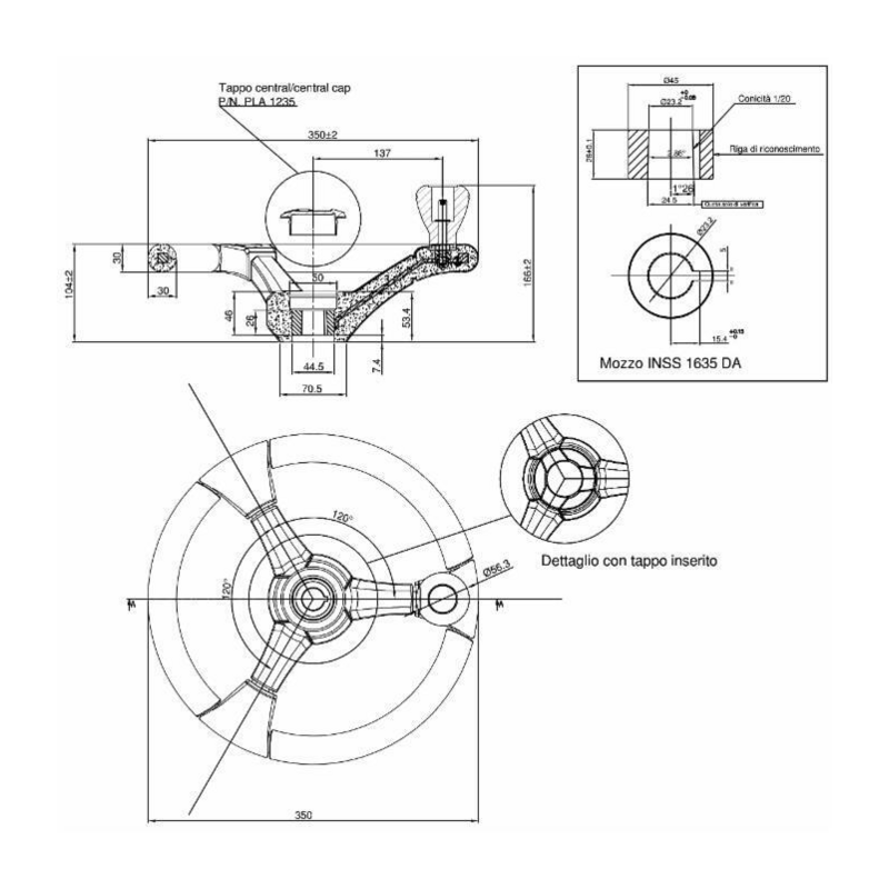 VOLANTE DIAMETRO 350 DANFOSS SENZA POMELLO