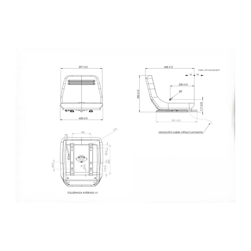 SEDILE IN ECOPELLE NERO CON MONOSOCCA ESTERNA