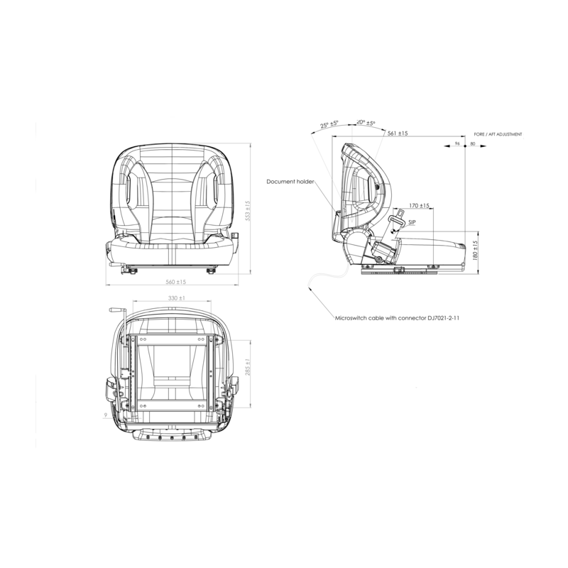SEDILE IN ECOPELLE NERO PER CARRELLI ELEVATORI