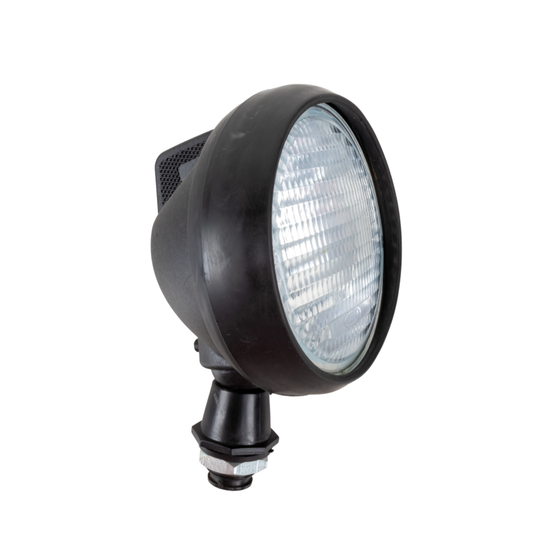 Faro da lavoro rotondo alogeno Ø 118 mm in gomma anti-urto e con interruttore ON/OFF