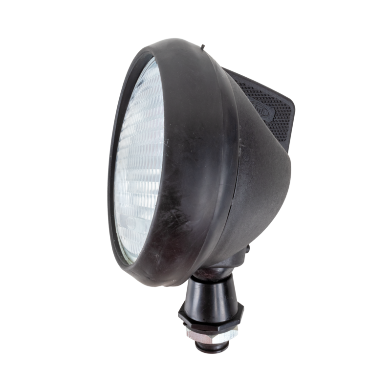 Faro da lavoro rotondo alogeno Ø 118 mm in gomma anti-urto e con interruttore ON/OFF