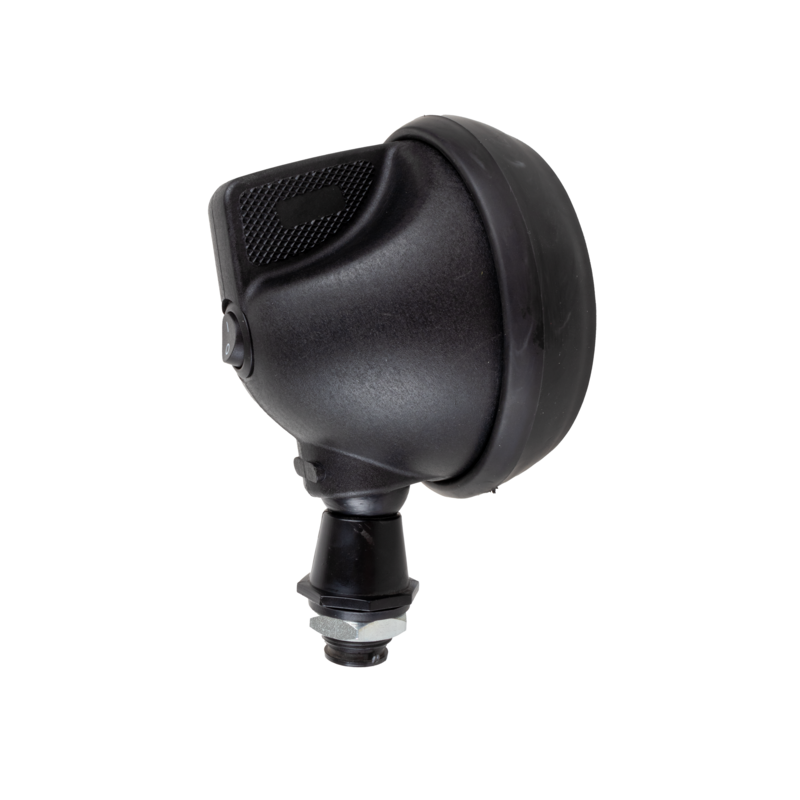 Faro da lavoro rotondo alogeno Ø 118 mm in gomma anti-urto e con interruttore ON/OFF