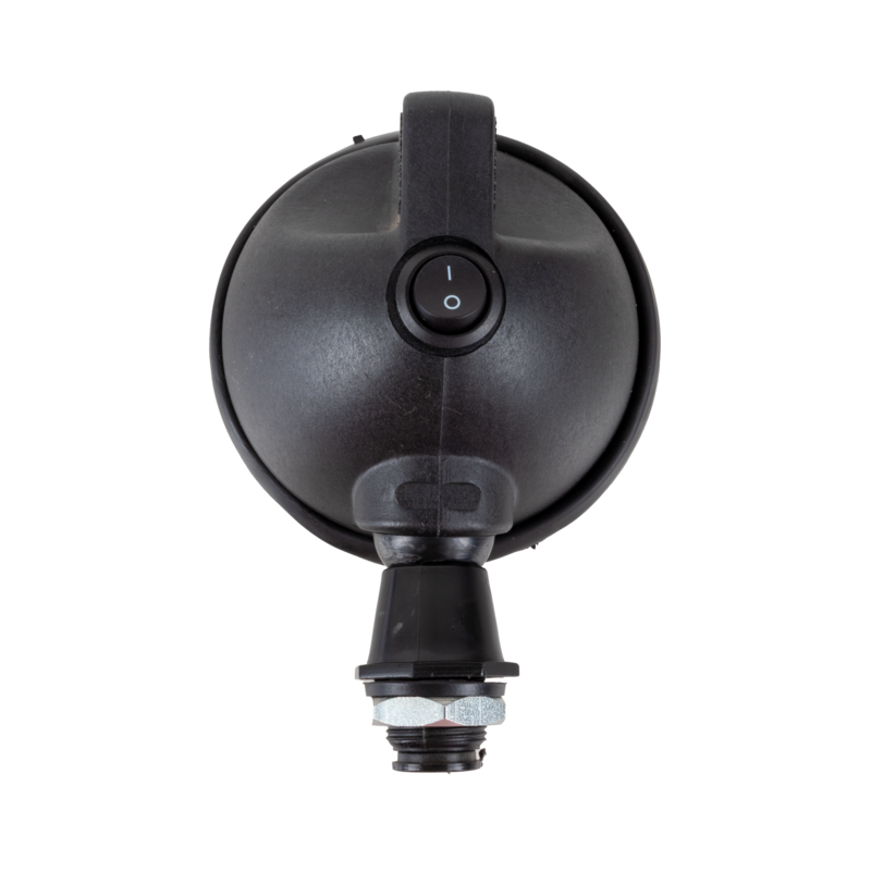 Faro da lavoro rotondo alogeno Ø 118 mm in gomma anti-urto e con interruttore ON/OFF