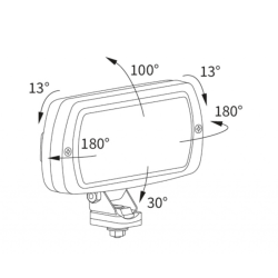 Faro alogeno rettangolare con interruttore ON/OFF, maniglia posteriore e griglia di protezione