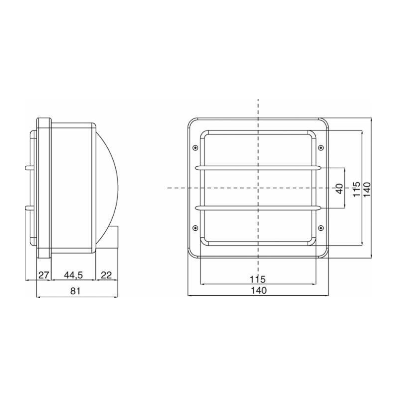 PROIETTORE SIMMETRICO 140X140MM