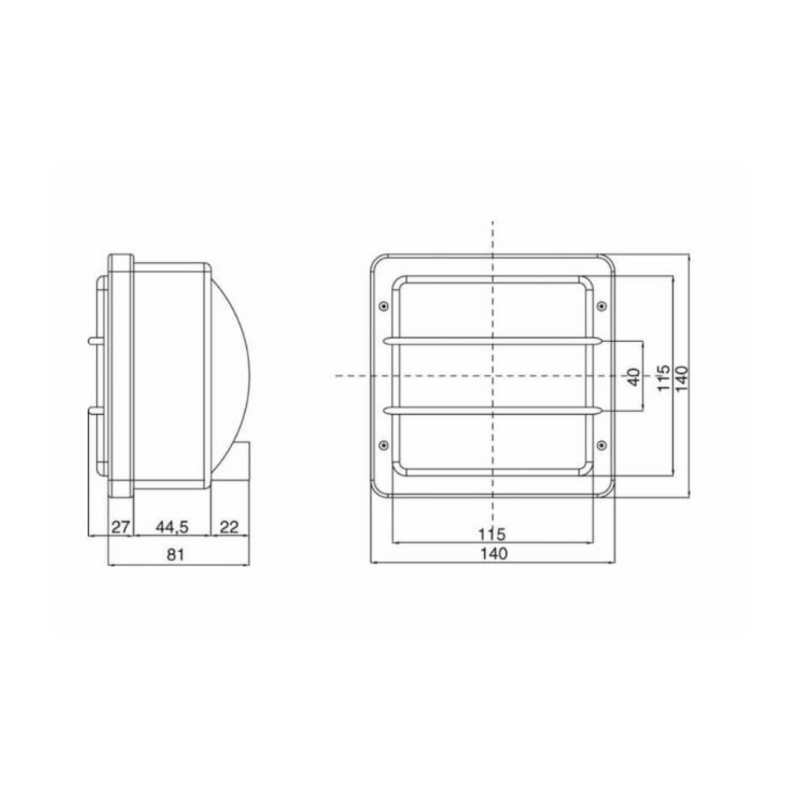 PROIETTORE SIMMETRICO 140X140MM