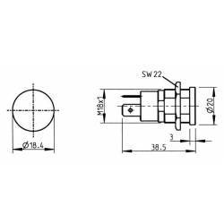 Presa bipolare 12-24V in plastica.
