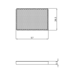 Catarifrangente adesivo arancione 57×39 mm