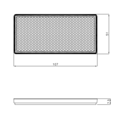 Catarifrangente adesivo rosso 105×48 mm