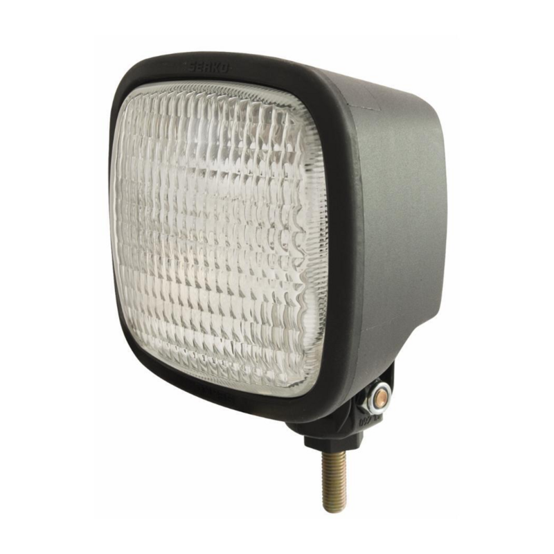 Faro lavoro alogeno quadrato 124x124 mm, orientabile 360°