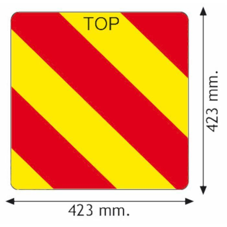 Pannello in alluminio per segnalazione delle attrezzature agricole 423×423 mm per l’Italia