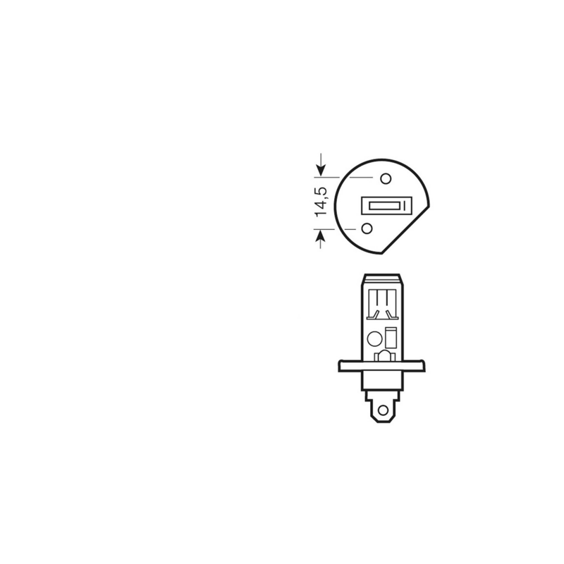 Lampadina alogena H1 12V55W P14,5s.