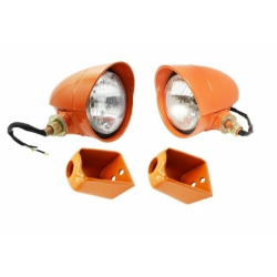 Kit proiettori alogeni dx e sx CNH 5118924 e 5118925 + 2 supporti fanale