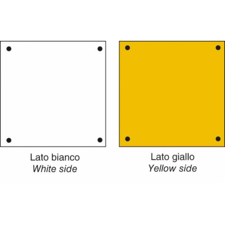 TARGA RIPETITRICE BIFACCIALE BIANCA/GIALLA PER RIMORCHI AGRICOLI