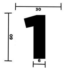 NUMERO "1" ADESIVO PER TARGHE