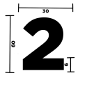 NUMERO "2" ADESIVO PER TARGHE