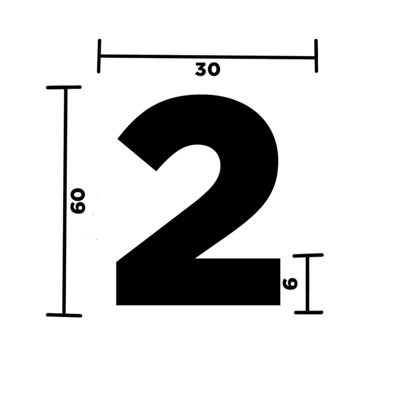 NUMERO "2" ADESIVO PER TARGHE