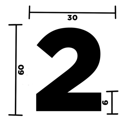 NUMERO "2" ADESIVO PER TARGHE