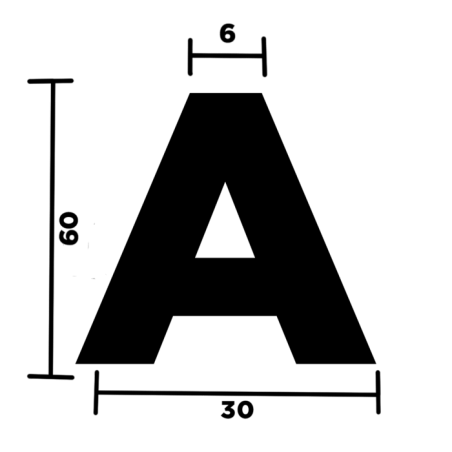 LETTERA "A" ADESIVA PER TARGHE